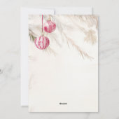 ピンクホワイトヴィンテージオーナメントクリスマス シーズンカード (裏面)