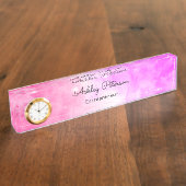 ピンクホワイト先生ファッションブロガー デスクネームプレート (側面)
