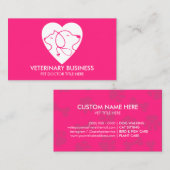 ピンクホワイト動物病院 ペットドクター 動物 名刺 (正面/裏面)