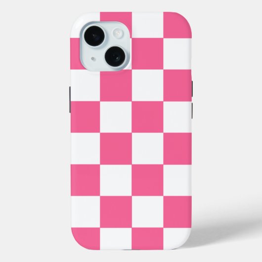ピンクホワイト市松模様にチェックiPhoneケース Case-Mate iPhoneケース (裏面)