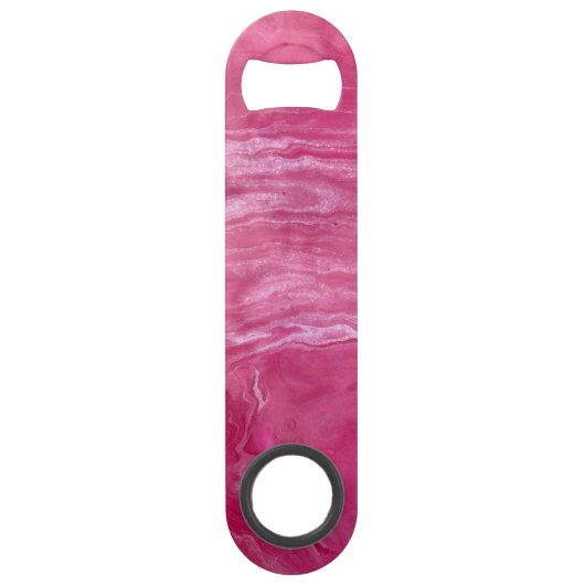 ピンクホワイト抽象芸術ステンレス鋼ボトルオープナー スピード栓抜き (裏面)