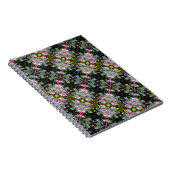 ピンクホワイト春花咲き抽象芸術アートノート ノートブック (右側)