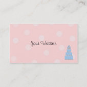 ピンクホワイト水玉模様デザイナーケーキ 名刺 (裏面)