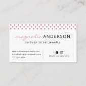 ピンクホワイト水玉模様縁ど 名刺 (裏面)