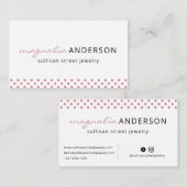 ピンクホワイト水玉模様縁ど 名刺 (正面/裏面)