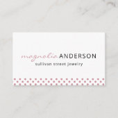 ピンクホワイト水玉模様縁ど 名刺 (正面)