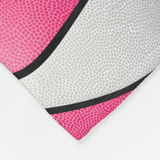 ピンクホワイト私はバスケットボールの女の子のスポーツルームが大好き フリースブランケット (角)