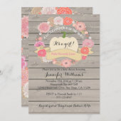 ピンクホワイト素朴パンプキンベビーシャワー招待状 招待状 (正面/裏面)