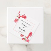 ピンクホワイト結婚のフローラメッセージカード フェイバータグ (インサイチュ)
