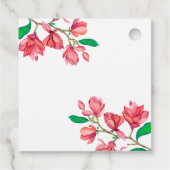 ピンクホワイト結婚のフローラメッセージカード フェイバータグ (裏面)