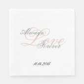 ピンクホワイト赤面グレーラブオールズ結婚ーズ スタンダードランチョンナプキン (正面)