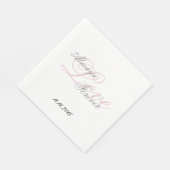 ピンクホワイト赤面グレーラブオールズ結婚ーズ スタンダードランチョンナプキン (角)