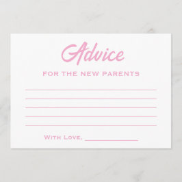 ピンクホワイト足おもしろいトレンディーその女の子の赤ちゃんシャワー アドバイスカード