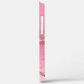 ピンクホワイト金ゴールドアゲート&金ゴールドスター、DIYネームブラック Case-Mate iPhoneケース (裏面 / 左)