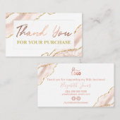 ピンクホワイト金ゴールドゲート購入ありがとう 名刺 (正面/裏面)