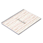 ピンクホワイト金ゴールドストライプ ノートブック (左側)