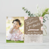 ピンクホワイト金ゴールドスペインのバウティゾバプテスマ誕生日 招待状 (スタンド正面)