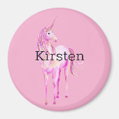 ピンクホワイト金ゴールドユニコーン マグネット (正面)