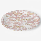 ピンクホワイト金ゴールドラブXO ペーパープレート (アングル)