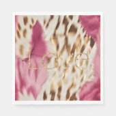 ピンクホワイト金ゴールド南西女性のカーボーイグリッターラブ スタンダードランチョンナプキン (正面)