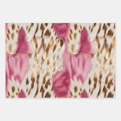 ピンクホワイト金ゴールド南西女性のカーボーイグリッターラブ ラッピングペーパーシート (正面3)