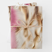 ピンクホワイト金ゴールド南西女性のカーボーイグリッターラブ ラッピングペーパーシート (インサイチュ)