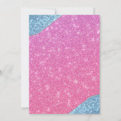 ピンクホワイト&グリッターガールバースデーパーティー 招待状 (裏面)