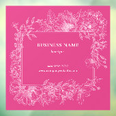 ピンクホワイト フラワー フレーム ブティック サロン ビジネス ウィンドウサイン (シート3)