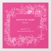 ピンクホワイト フラワー フレーム ブティック サロン ビジネス ウィンドウサイン (シート)