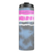 ピンクホワイト&ブルー絞り染めツイスト揺れスタイル タンブラー (正面)