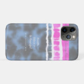 ピンクホワイト&ブルー絞り染めツイスト揺れスタイル Case-Mate iPhoneケース (裏面(横))
