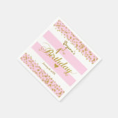 ピンクホワイト&金ゴールド第1期パーティーナプキンス スタンダードカクテルナプキン (角)