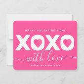 ピンクホワイト「XOXO」ガレエレガントンティンの日 シーズンカード (正面)