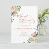 ピンクホワイトSweet sixteen16thバースデーパーティー 招待状 (スタンド正面)