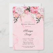 ピンクホワエレガントイトニーブライダルシャワー 招待状 (正面)
