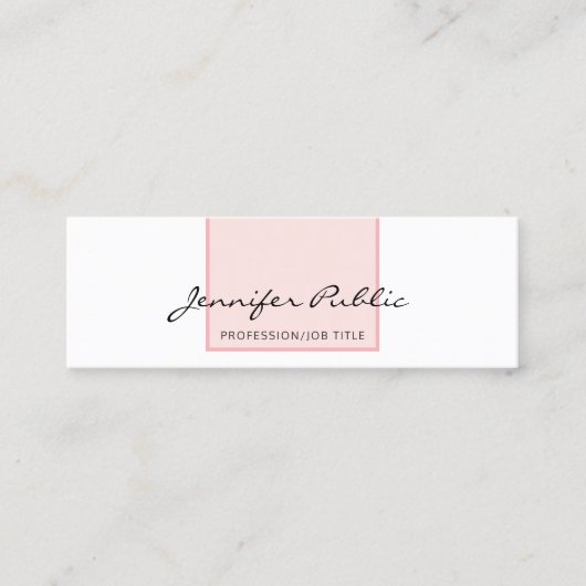 ピンクホワスタイリッシュイトクリエイティブシンプルデザイン スキニー名刺 (正面)