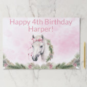 ピンクホースガールバースデーパーティー紙ランチョンマット ペーパーパッド (インサイチュ)