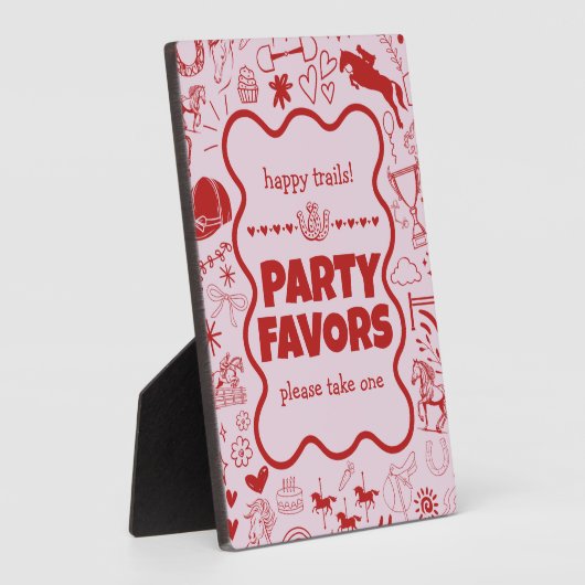 ピンクホースガール馬術誕生日パーティーの好意 フォトプラーク (側面)