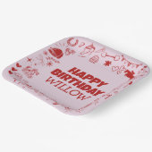 ピンクホースユニークガールジュエストリアンポニー誕生日 ペーパープレート (傾斜あり)