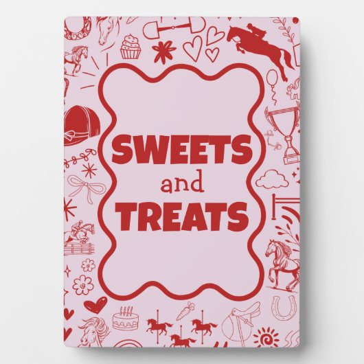 ピンクホースユニークガールジュエストリアン誕生日 フォトプラーク (正面)