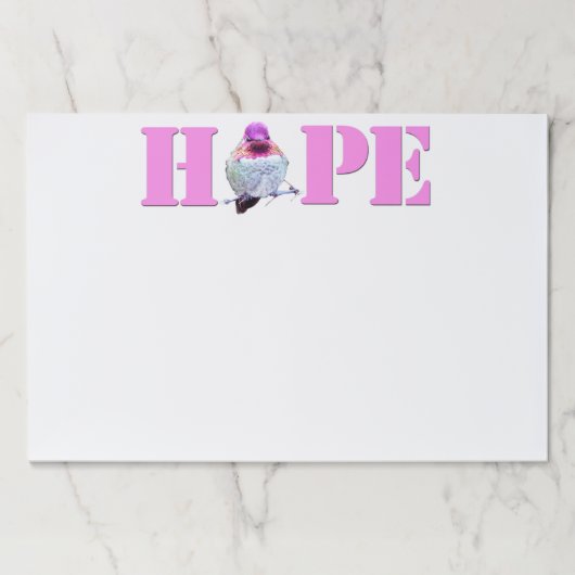 ピンクホープHummingbird写真大きな涙の流れメモ帳 ペーパーパッド (正面)