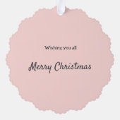 ピンクホーホクリスマスカスタムオーナメントカード オーナメントカード (裏面)