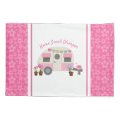 ピンクホームスウィートグラムパーピローケース 枕カバー (裏面)