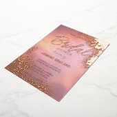 ピンクホームブルコズミックウォッシュブライダルシャワースパークル 箔招待状 (回転した状態)