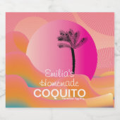 ピンクホームメイドコキトレシピビジネスブランディング リキュールボトルラベル (シングルラベル)