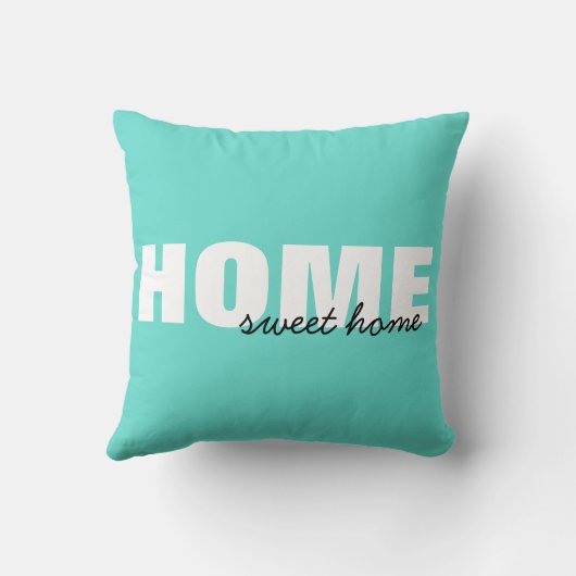 ピンクホームモダンスウィートホームタイポグラフィデザインThro クッション (裏面)