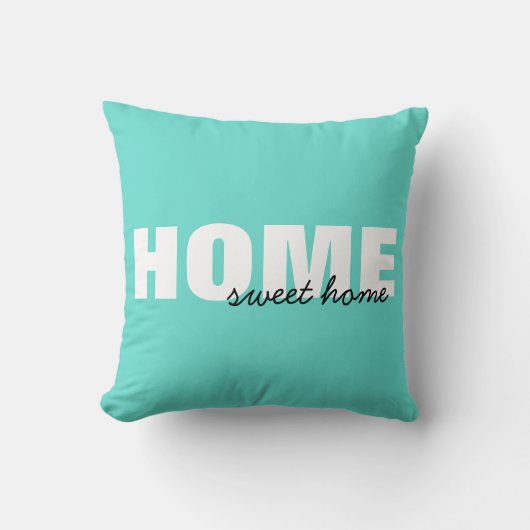 ピンクホームモダンスウィートホームタイポグラフィデザインThro クッション (正面)