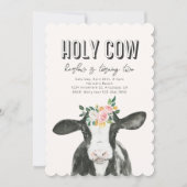 ピンクホーリーカウズ誕生日招待状 |牛の招待状 招待状 (正面)