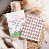 ピンクホールインワンエイジゴルフ誕生日招待状 招待状