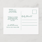 ピンクホ素朴ワイトポインセティアホテルホリデイ ポストカード (裏面)